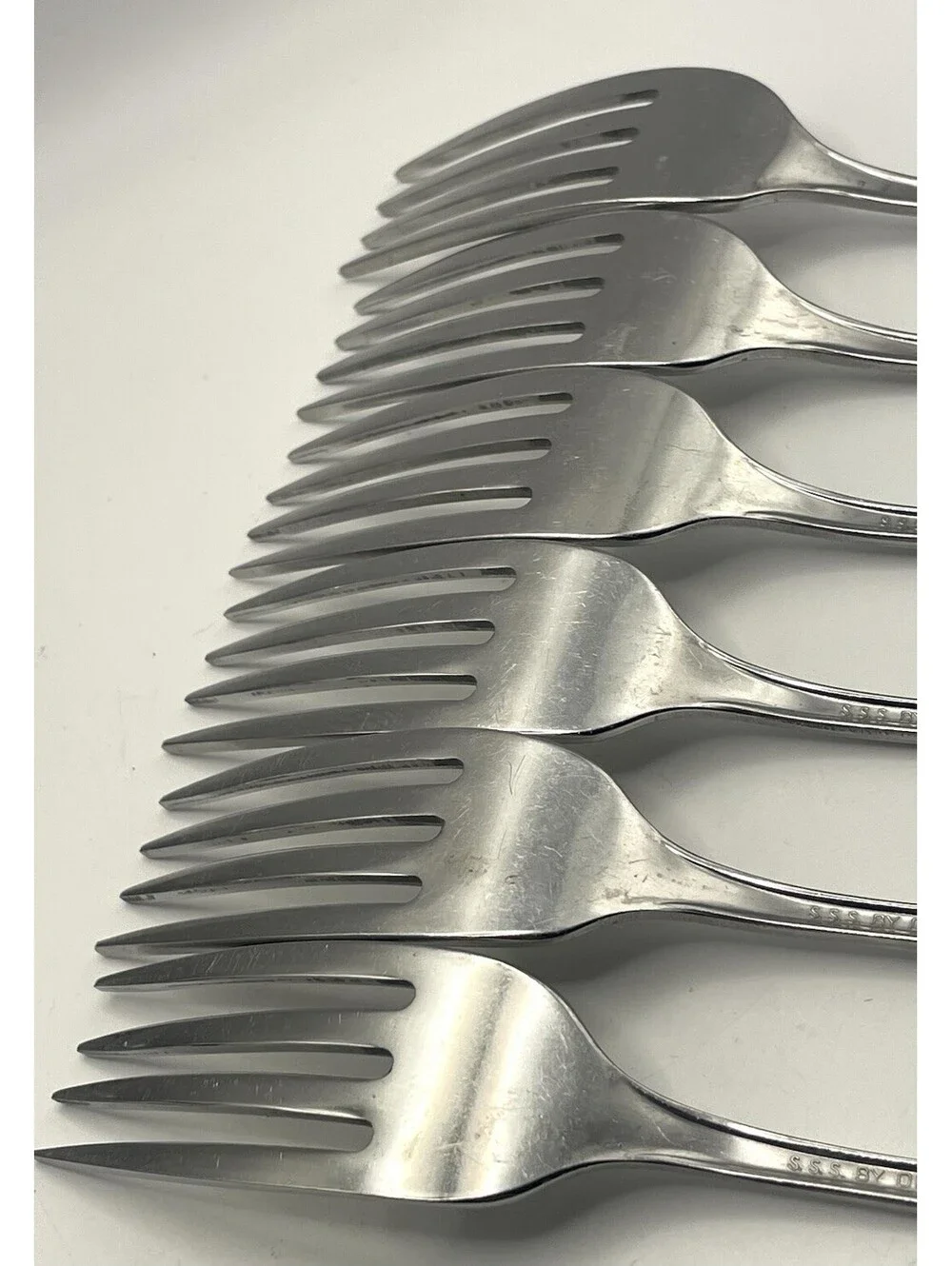 6- SSS Oneida MAESTRO ST LEGER Stainless Flatware Dinner Fork Lot ~ 7 3/8”